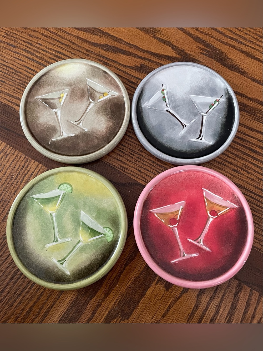 Artland Classic Cocktail Coasters Set Of Four Assorted Designs NIB